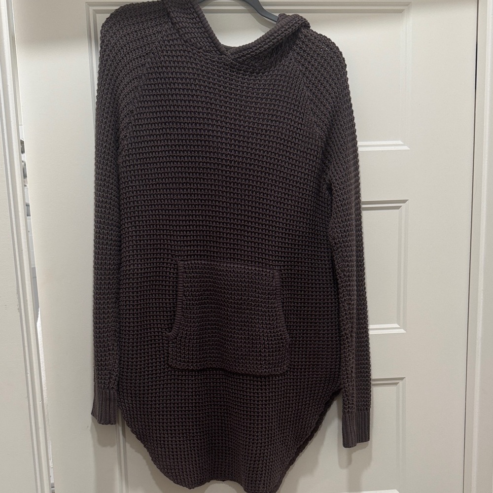 BDG Dark Brown Hooded Knit Sweater